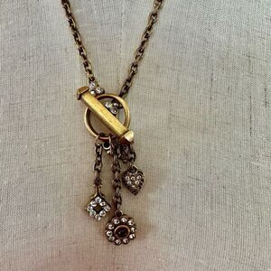 Patti Horn heart rhinestone  charm necklace